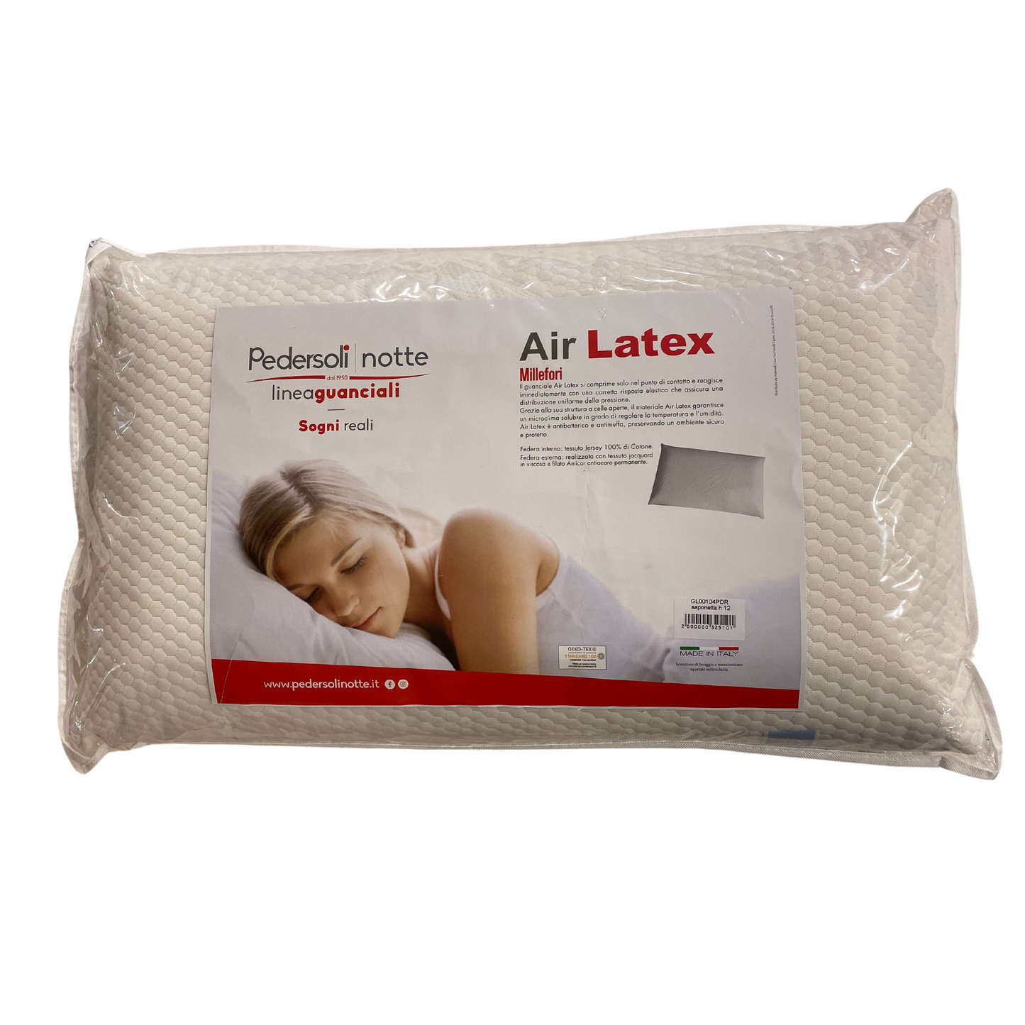 Guanciale Air Latex Doppia onda E-Latex 1000 Fori Con Federa Amicor