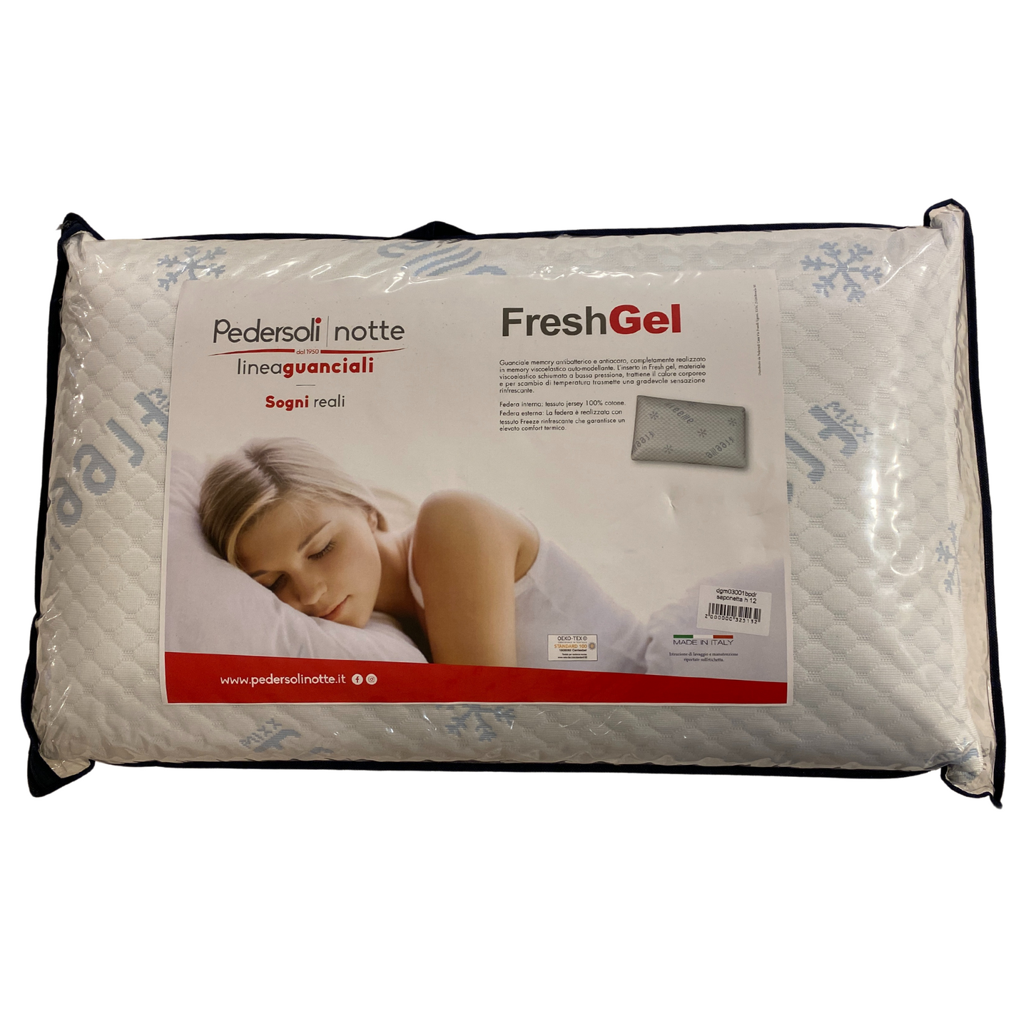 Guanciale Pedersoli Notte Fresh Gel Doppia onda Memory Ultragel Con Federa Freeze